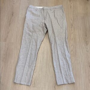 Bonobos 34 Men's Light Gray Linen-Blend Dress Pants